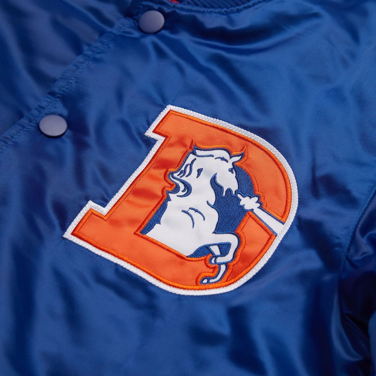 Denver Broncos Satin Varsity Jacketq
