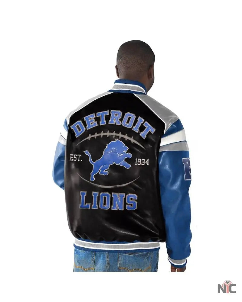 Detroit Lions Home Team Leather Jacket Clanton Jacket