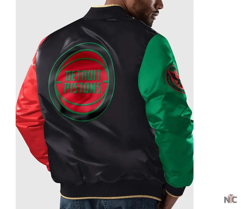 Detroit Pistons Ty Mopkins Black History Month Jacket Clanton Jacket