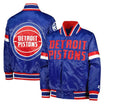 Detroit Pistons Youth Home Game Blue Satin Jacket Clanton Jacket