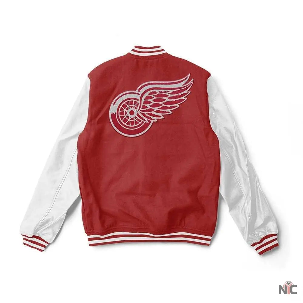 Detroit Red Wings Red And White Varsity Jacket Clanton Jacket