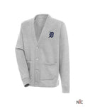 Detroit Tigers Antigua Heather Gray Cardigan Clanton Jacket