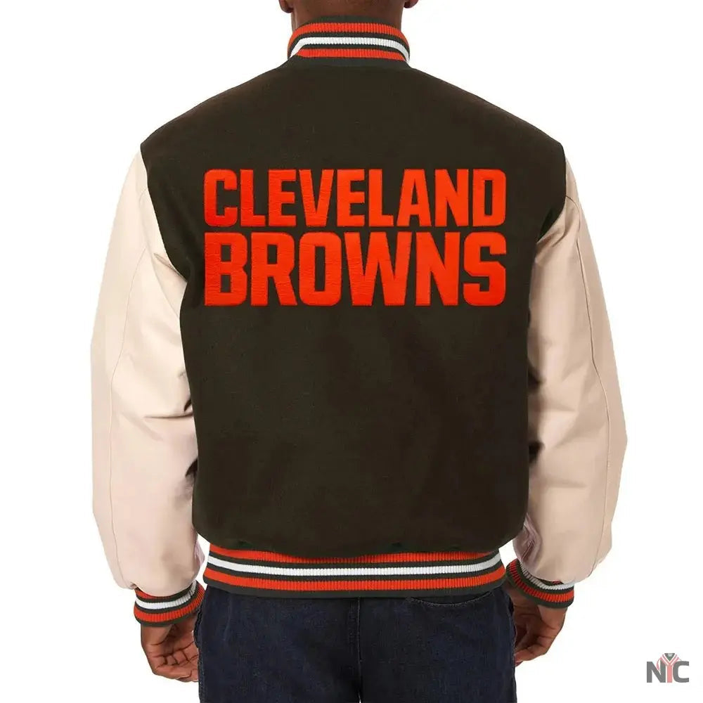 Domestic Cleveland Browns Varsity Jacket Clanton Jacket