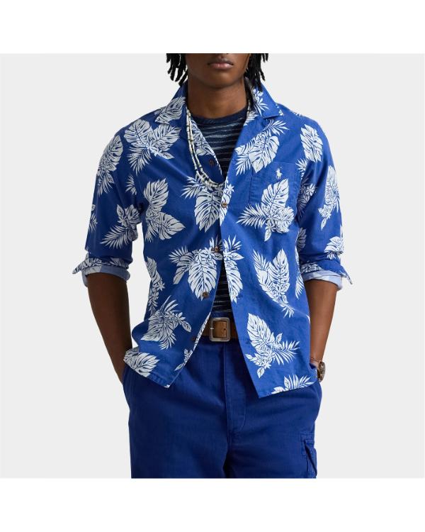 Domingão 2025 João Baião Tropical Print Blue Shirt