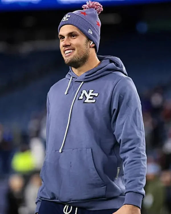 Drake Maye Patriots 2025 Rivalries Sideline Hoodie