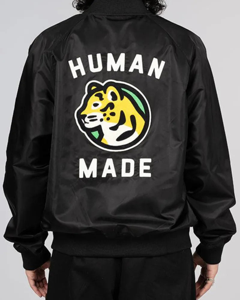 “Dry Alls” Black Stadium Jacket – Embroidered Tiger