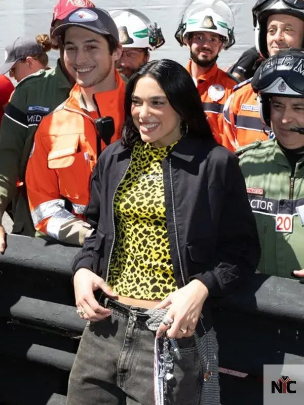 Dua Lipa Monaco Grand Prix Bomber Jacket Clanton Jacket