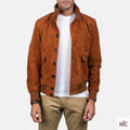 Eaton Brown Suede Bomber Jacket Clanton Jacket