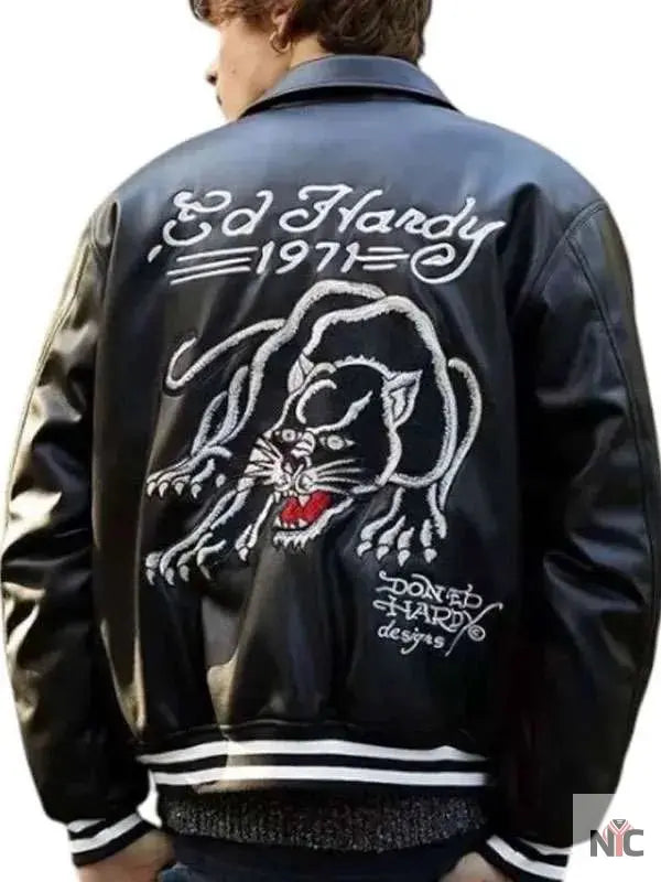 Ed Hardy Leather Jacket Clanton Jacket