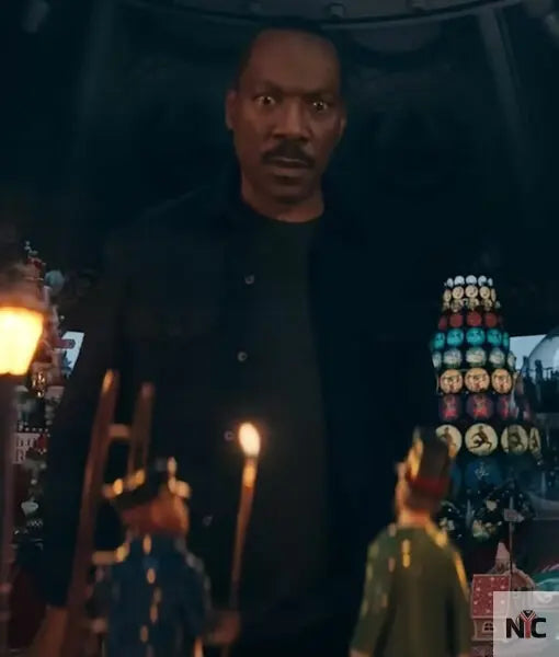 Eddie Murphy Candy Cane Lane Black Peacoat Clanton Jacket