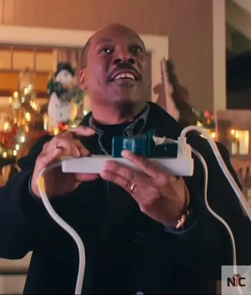 Eddie Murphy Candy Cane Lane Black Peacoat Clanton Jacket
