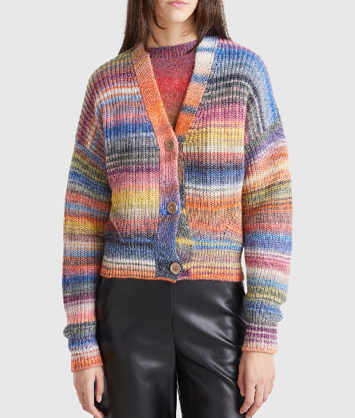 Off Campus S01 Ella Bright Multicolor Cardigan USA Jackets