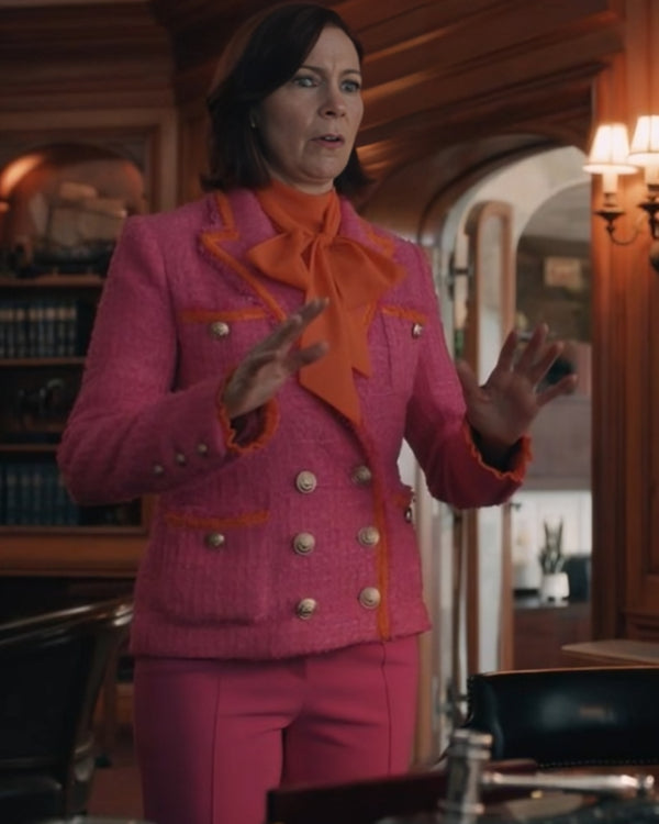 Elsbeth S02 Carrie Preston Tweed Pink Blazer