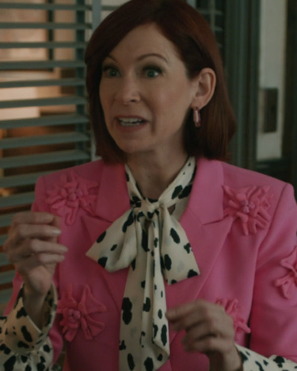 Elsbeth S03 Carrie Preston Black Graphics Neck-Tie Blouse