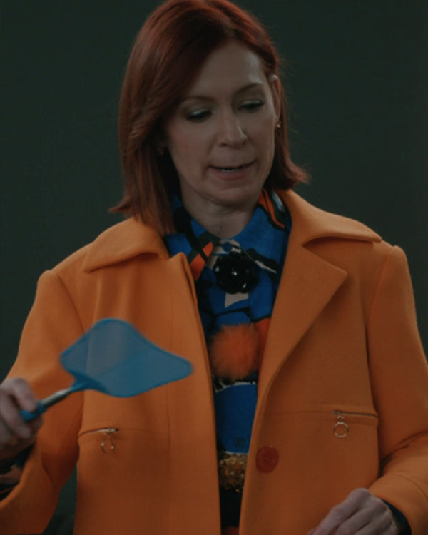 Elsbeth S03 Carrie Preston Orange Trapeze Swing Coat