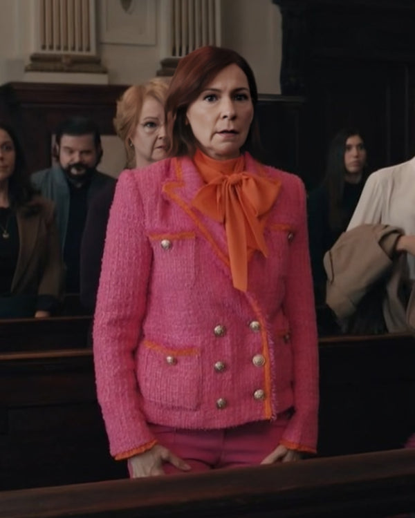 Elsbeth S02 Carrie Preston Tweed Pink Blazer