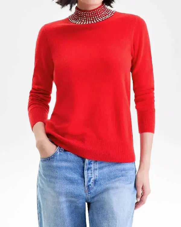 Elsbeth S03 Carrie Preston Red Embellished Sweatshirt