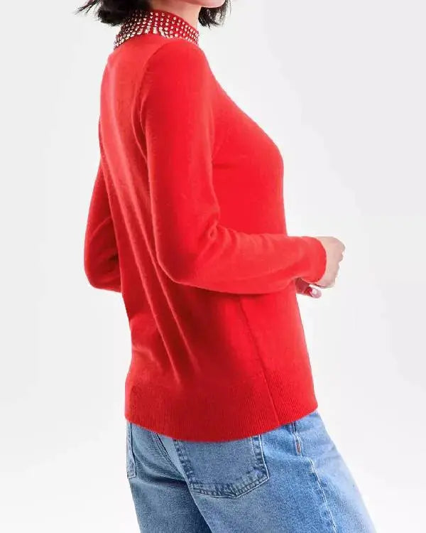 Elsbeth S03 Carrie Preston Red Embellished Sweatshirt