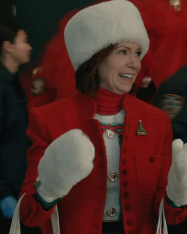 Elsbeth S03 Carrie Preston Red Tweed Coat