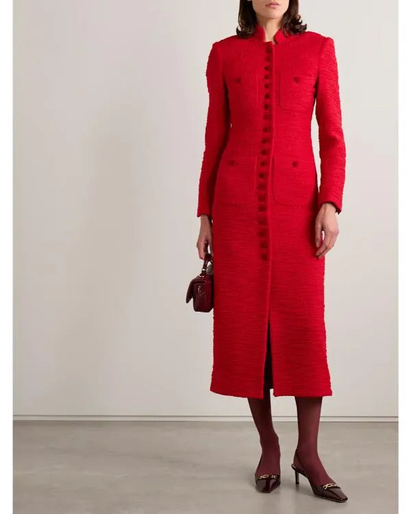 Elsbeth S03 Carrie Preston Red Tweed Coat