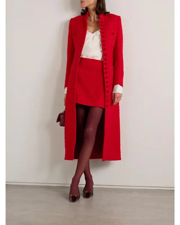 Elsbeth S03 Carrie Preston Red Tweed Coat