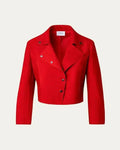 Elsbeth S03 Lana Condor Red Cropped Suede Jacket
