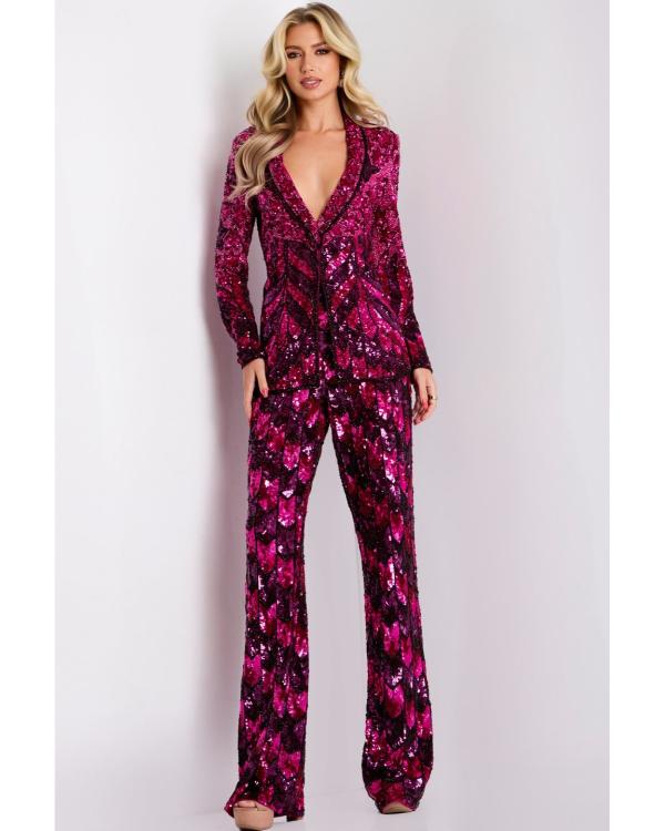 Elsbeth S03 Patti LuPone Pink Sequin Embellished Jumpsuit WorthVee