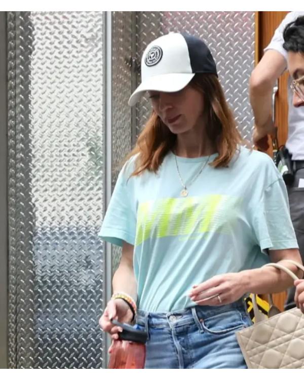 Emily Blunt Devil Wears Prada II Blue T-Shirt Clanton Jacket
