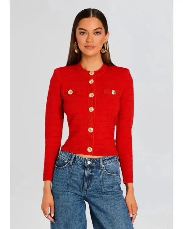 Emily In Paris S05 Ashley Park Red Knitted Jacket