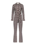 Emily In Paris S05 Lily Collins Brown Chain Print Jumpsuit