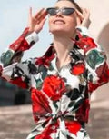 Emily In Paris S05 Lily Collins Rose Print Shirt