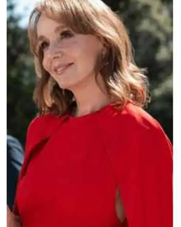 Emily In Paris S05 Philippine Leroy-Beaulieu Red Crepe Dress