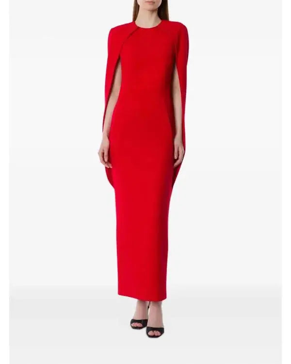 Emily In Paris S05 Philippine Leroy-Beaulieu Red Crepe Dress