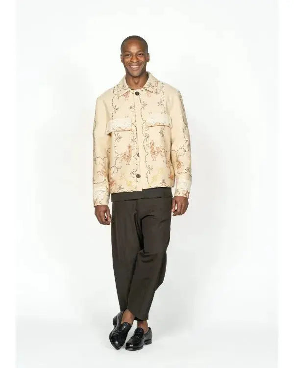 Emily In Paris S05 Samuel Arnold Beige Embroidered Jacket