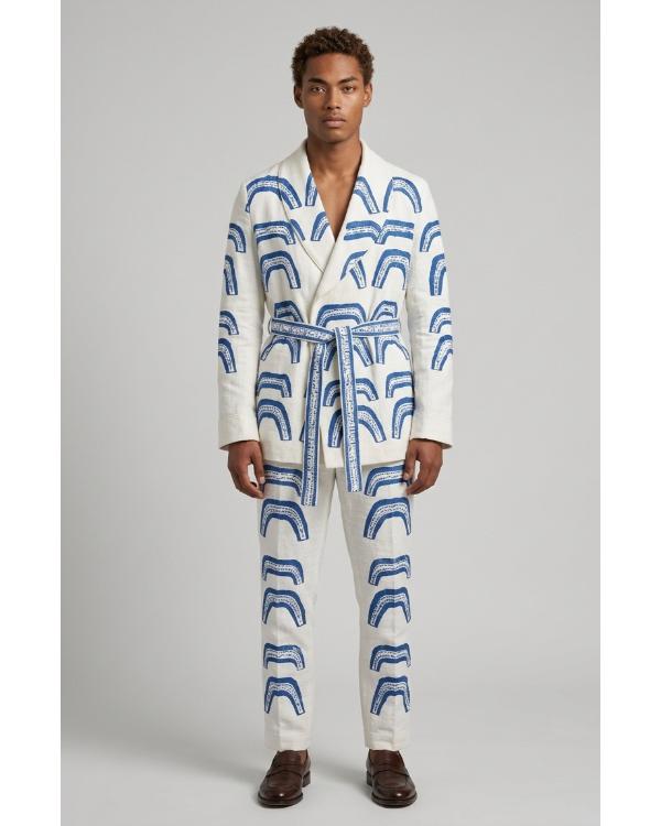 Emily In Paris S06 Samuel Arnold Blue Ancient Print Suit WorthVee