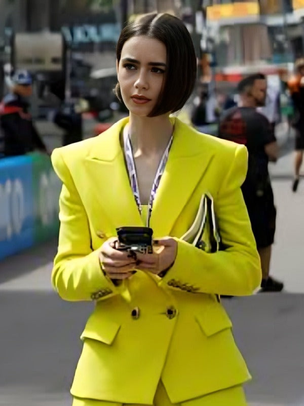 Emily In Paris Season 6 Lily Collins Yellow Blazer WorthVee