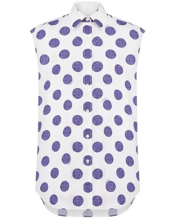 Emily in Paris S05 Lily Collins White Polka Dot Print Top
