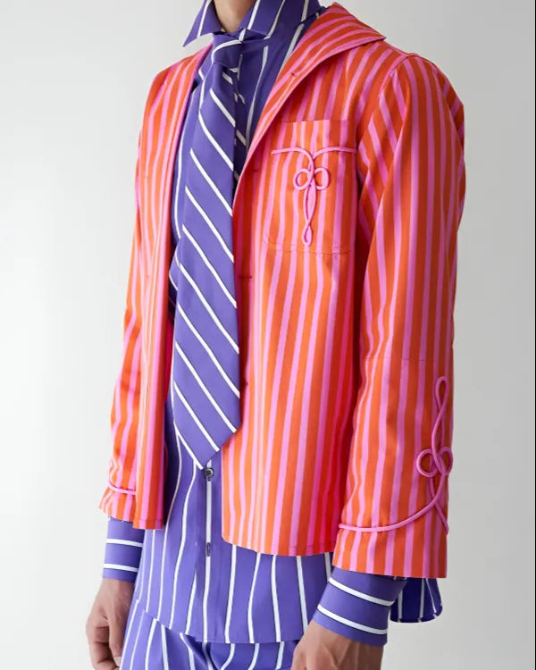 Emily in Paris S4 Emily Cooper Purple Striped Shirt