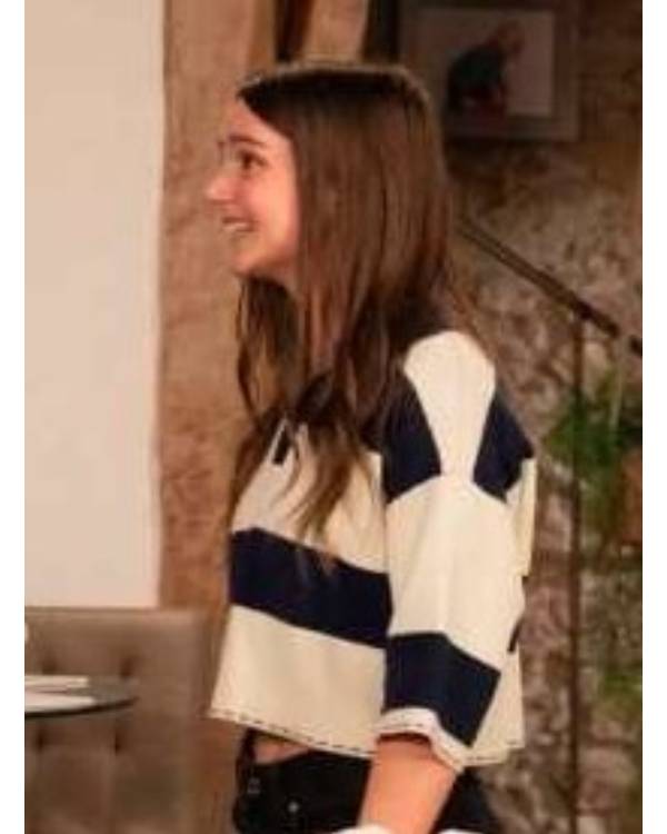 Emmerdale Sarah Striped Polo Shirt Clanton Jacket