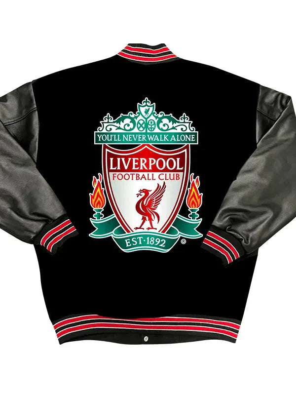 Premier League Team Liverpool FC Black Wool Jacket Clanton Jacket
