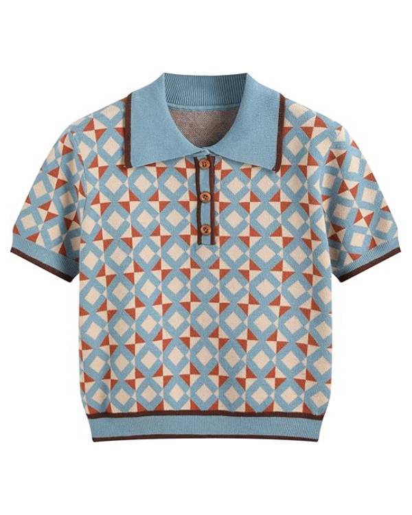 English Teacher S02 Stephanie Koenig Geometric Pattern Sweater