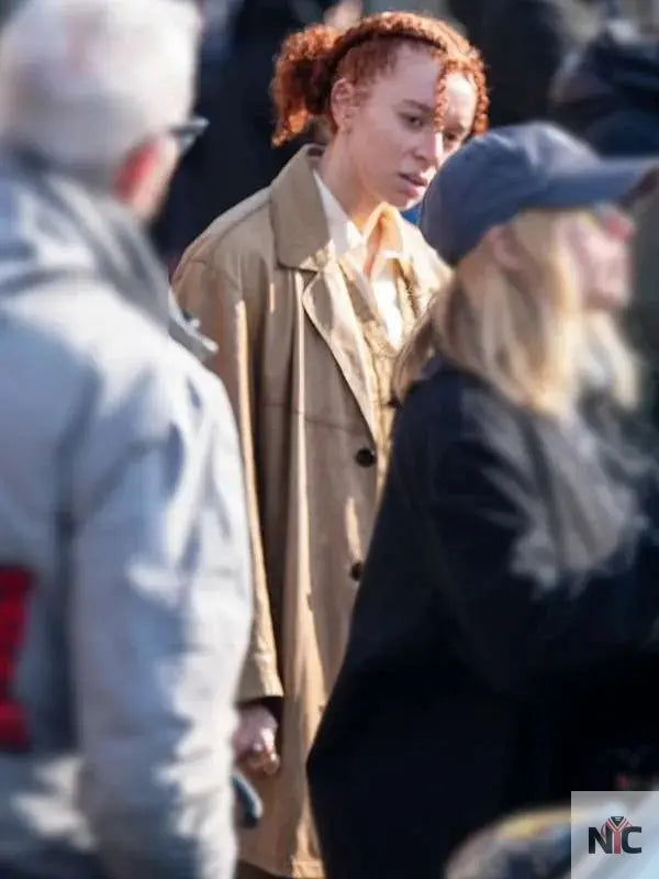 Erin Kellyman Eleanor the Great 2025 Brown Coat Clanton Jacket