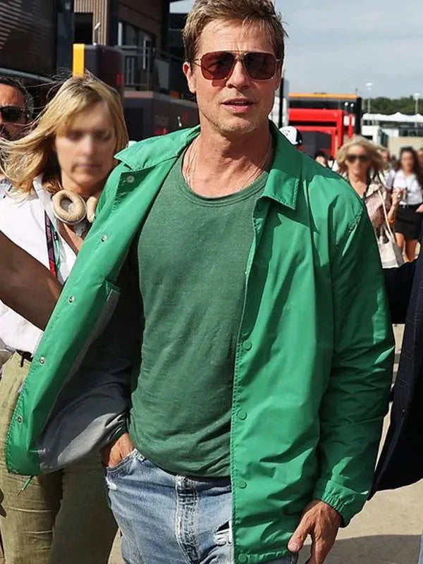 F1 Brad Pitt Green Jacket Clanton Jacket