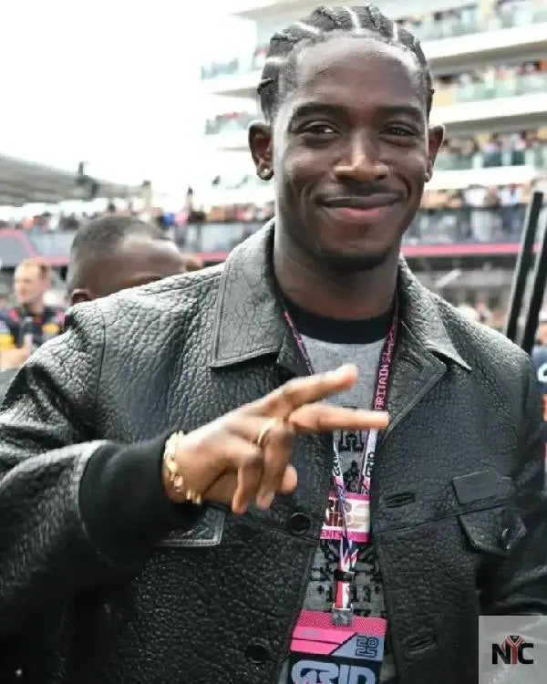 F1 Movie Damson Idris Black Leather Jacket Clanton Jacket