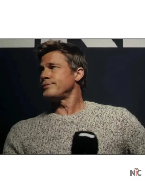 F1 The Movie Brad Pitt Knitted Sweatshirt Clanton Jacket
