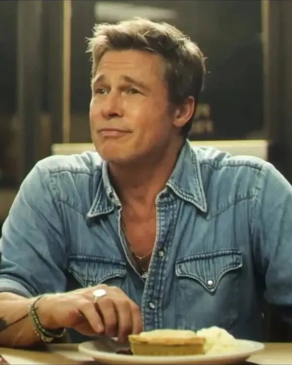 F1 The Movie Brad Pitt Western Denim Shirtv