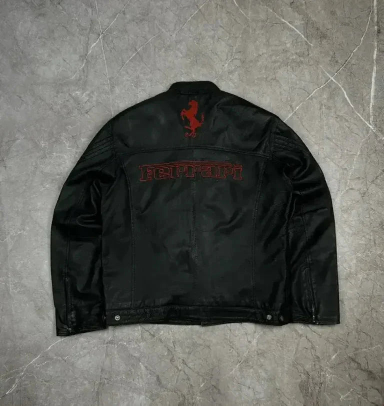 Ferrari 90s Vintage Racing Leather Jacket Clanton Jacket