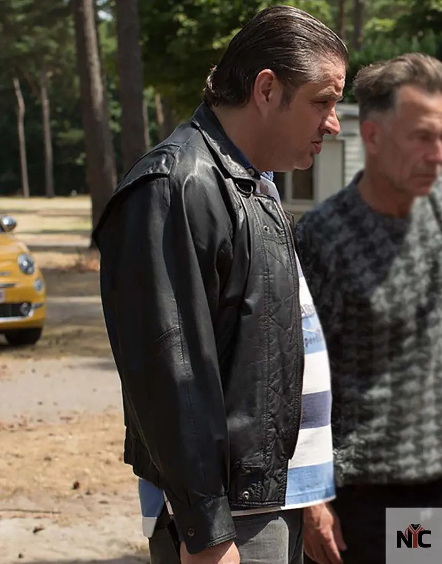 Ferry The Series 2023 Frank Lammers Black Leather Jacket Clanton Jacket