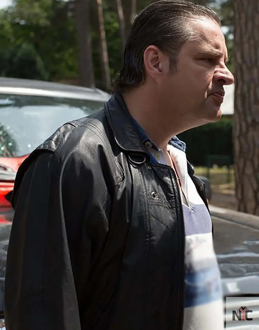 Ferry The Series 2023 Frank Lammers Black Leather Jacket Clanton Jacket
