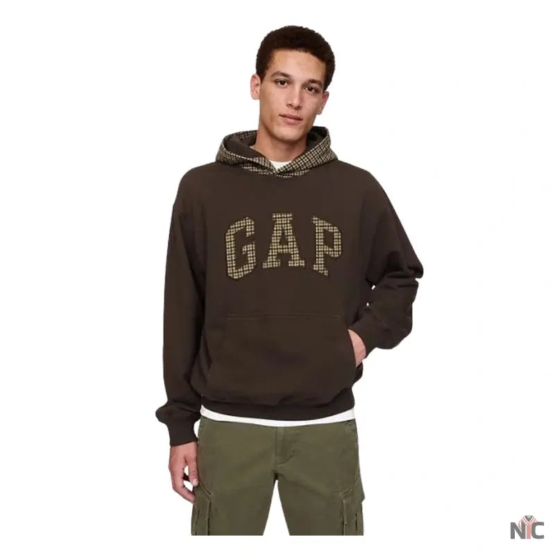 Gap Houndstooth Logo Hoodie Clanton Jacket